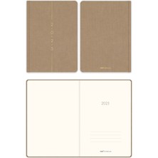 Matt Notebook 2025 Yılı A5 Keten Haftalık Ajanda 15X21 cm - 12 Aylık Sütlü Kahve