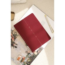 Matt Notebook 2025 Yılı A5 Keten Haftalık Ajanda 15X21 cm - 12 Aylık Bordo