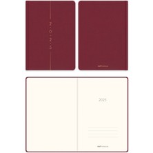 Matt Notebook 2025 Yılı A5 Keten Haftalık Ajanda 15X21 cm - 12 Aylık Bordo