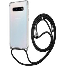 Samsung Galaxy S10 Plus Askılı İpli Şeffaf Tank Kılıf
