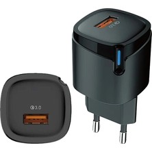 Ultra Kaliteli Oc-3.0 18W Hızlı Şarj Adaptörü(Akıllı Çip/led Işık/1m Type-C Kablo)