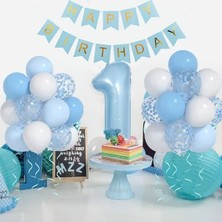 Parti Hediye Sepeti 1 Yaş Pembe Mavi Kız Erkek Doğum Günü Konsepti