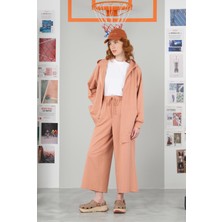 HE-QA Bilek Boy Eşofman Altı Pastel Somon