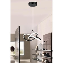 Rarossa Bonna Modern Tekli Siyah Sarkıt LED Beyaz Power Ledli Salon Mutfak Oda Hol Ledli Avize