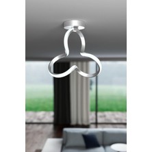 Rarossa Clover Gri Tekli Plafonyer LED Günışığı Ultra Ledli Salon Mutfak Oda Hol Ledli Avize