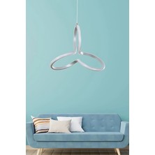 Rarossa Clover Gri Tekli Sarkıt LED Gün Işığı Ultra Ledli Salon Mutfak Oda Hol Ledli Avize