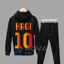 Biy Store Gheorghe Hagi 10 Numara Futbol Forma Sırt Baskılı Unisex Kapüşonlu Spor Sweatshirt Eşofman Takımı