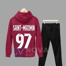 Biy Store Allan Saint-Maximin Sırt Yazı Forma Baskılı Unisex Kapüşonlu Kışlık Sweatshirt Eşofman Takımı