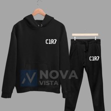 Biy Store Ciro Immobile Sırt Yazı Forma Baskılı Unisex Kapüşonlu Mor Kışlık Sweatshirt Eşofman Takımı