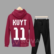 Biy Store Dirk Kuyt Sırt Yazı Forma Baskılı Unisex Kapüşonlu Pembe Kışlık Sweatshirt Eşofman Takımı