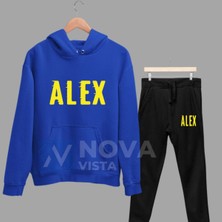 Biy Store Alex De Souza Sırt Yazı Forma Baskılı Unisex Kapüşonlu Mor Kışlık Sweatshirt Eşofman Takımı