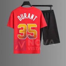 Biy Store Kevin Durant Basketbol Baskılı Forma Siyah Tişört Kadın Erkek  T-Shirt Şort Takımı