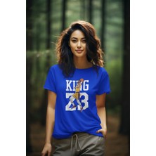 Biy Store Lebron James King Lakers Efsane Forma Basketbol Tisort Kadın Erkek T-Shirt Kırmızı Basic Tişört
