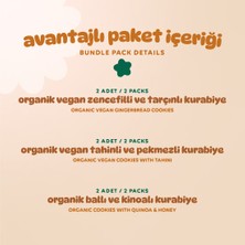 Organik Tatlı Kurabiye Atıştırmalık Paketi - 6 Adet (3 Çeşit)