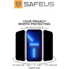 Safeus iPhone 13 Pro Tam Kaplayan Hayalet Toz Filtreli Ekran Koruyucu Cam