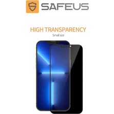 Safeus iPhone 13 Pro Tam Kaplayan Hayalet Toz Filtreli Ekran Koruyucu Cam