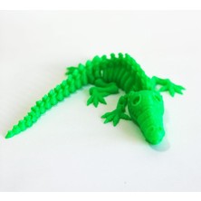 3D Hareketli İskelet Timsah Figürlü Oyuncak - Neon Yeşil