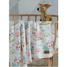 Mircotton Polar Baskılı Bebek Battaniyesi 85X110 cm Salyangoz