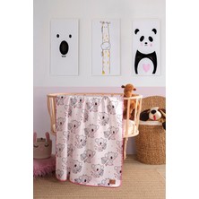 Mircotton Polar Baskılı Bebek Battaniyesi 85X110 cm Koala Pembe