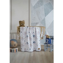 Mircotton Polar Baskılı Bebek Battaniyesi 85X110 cm Astronot