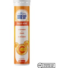 One Up Üçlü Etki C Vitamini + Çinko + D Vitamini 15 Efervesan Tablet