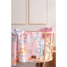 Mircotton Polar Baskılı Bebek Battaniyesi 85X110 cm Yagmurlu Kedi