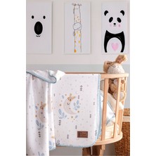 Mircotton Polar Baskılı Bebek Battaniyesi 85X110 cm Ayı ve Ay