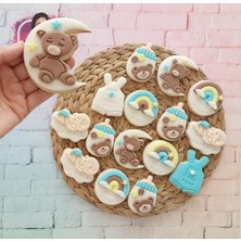 Tatlı Armağanlar Renkli Isimli Ayıcıklı Yenidoğan Bebek Butik Kurabiye 20 Adet