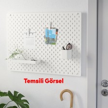 Badem10 Plastik Delikli 7 Parçalı Organizer Levha Duvara Sabitlenebilir Çok Amaçlı Anahtarlık Pano 40X28 cm