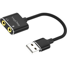 Veggieg USB Ses Kartı 3.5mm Kulaklık ve Mikrofon Girişli