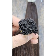 Halit Can HairKing Özbek Saçı Gerçek İnsan Saçı Mikro Kaynak Çikolata Kahve Renk 55 cm 120 gr 200 adet