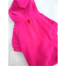 Patibör Pembe Içi Polarlı %100 Pamuk Kumaş Köpek Kıyafeti Kapüşonlu Sweatshirt