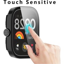 Mimtec Xiaomi Redmi Watch 4 Uyumlu Cam Ekran Koruyucu ve Kasa 360 Tam Koruma Kılıf Kapak