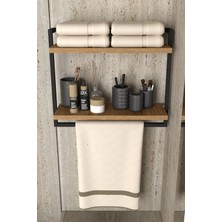 Aju 2 Katlı Havluluk ve Kitaplık Aksesuar Rafı Çok Amaçlı - Duvara Kolay Monte Edilir, Ev, Banyo, Mutfak Düzenleyici