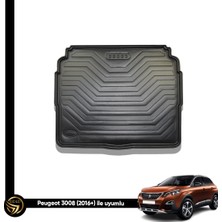 Gold Peugeot 3008 Alt Kademe 2017-2021 Lazer Kesim 3D Flom Bagaj Havuzu