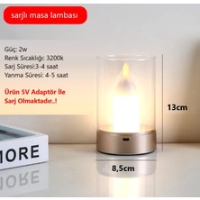 Rultech 1 Adet Sarjlı Taşınabilir Masa Lambası Mum Işığı Alevsiz Elektrik LED Işık Mum Dans Hareketli Mumlar Işık Ev Dekorasyon