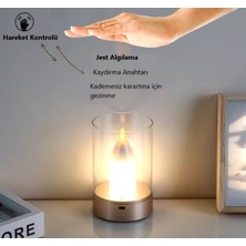 Rultech 3 Adet Sarjlı Taşınabilir Masa Lambası Mum Işığı Alevsiz Elektrik LED Işık Mum Dans Hareketli Mumlar Işık Ev Dekorasyon