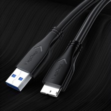 Veggieg USB 3.0 Micro B Şarj ve Data HDD Kablosu 1.5 Metre