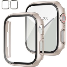 Sneezy Apple Watch Series 10 42MM Uyumlu Starlight 360 Derece Koruma ve Temperli Cam Ekran Koruyucu