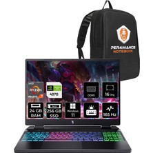 Acer Nitro 16 Amd Ryzen 7 8845HS 24GB 256GB SSD RTX4070/8GB 140W 16" Qhd+ 165Hz W11H Taşınabilir Bilgisayar & Per4 Çanta NHQSLEY001P351