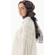 Fenza Scarf Valery Dama Desen Bej Yün Ipek Şal