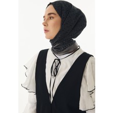 Fenza Scarf Aria Çizgi Desen siyah Pamuklu Şal