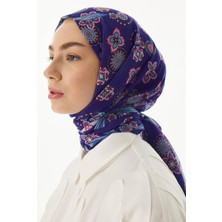 Fenza Scarf Lotus Fiyonk Desen Şeker Pembe Pamuklu Şal