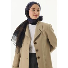 Fenza Scarf Silvia Yaldızlı Çizgi Desen Zümrüt Yün Ipek Şal