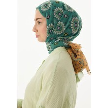 Ember Etnik Desen Yeşil-yağ yeşil Pamuklu Şal