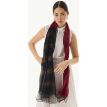 Fenza Scarf Silvia Yaldızlı Çizgi Desen Zümrüt Yün Ipek Şal