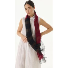 Fenza Scarf Silvia Yaldızlı Çizgi Desen Zümrüt Yün Ipek Şal