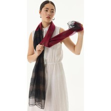 Fenza Scarf Silvia Yaldızlı Çizgi Desen Zümrüt Yün Ipek Şal