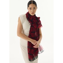 Fenza Scarf Valery Dama Desen Bej Yün Ipek Şal