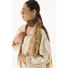 Fenza Scarf Lily Bahar Desen Şeker Pembe Pamuklu Şal